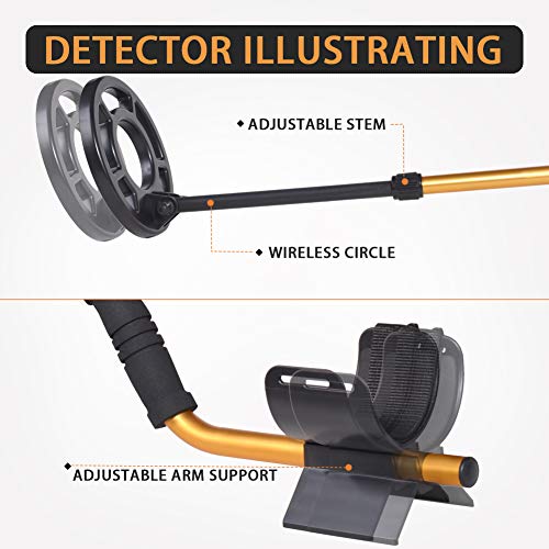 Wedigout Metal Detector MD-3009II Gold Detectors Treasure Finder Detectors Within 8 Inches Adjustable Sensitivity and Headphone Jack - Thumbnail 2