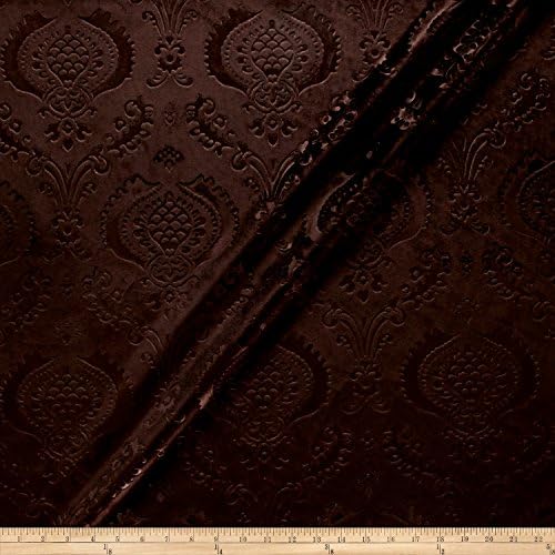 Damask Embossed Velvet Chocolate Fabric By The Yard