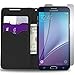 Note 5 Case, CoverON [Carryall Series] Flip Folio Card Slot Pouch LCD + Strap + Stand Wallet Case for Samsung Galaxy Note 5 - Purple Love Heart