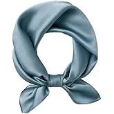 MEISEE Solid Color Mulberry Silk Scarf 20" Square Scarf Neck Scarf Hair Head Breathable Lightweight for Women Gift Packed