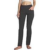 SAFORT Women's Yoga Pants Straight Leg Yoga Dress Pants 28"/30"/32"/34" Long Tall Inseam Stretch Slacks with Pocket