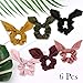 Ondder Bow Scrunchies for Hair Satin Silk Scrunchies, Hair Accessories for Women Ladies Young Women, 6 Assorted Colors Scrunchies