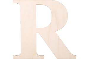 KOOCHOICE 12 Inch Wooden Letter, Smooth Surface Wood Letters for Wall Decor, 1/5 INCH Blank Unfinished Wooden Letters for Home Wall Decor DIY Painting Crafts(Letter R)