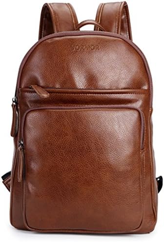 Men Business Casual Backpacks for School Travel Bag Black PU Leather Men's Fashion Shoulder Bags Vintage Boys Men Backpack Brown