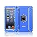 Honeycase Extreme-Duty Military Transformer Hybrid Shockproof & Drop Resistance Anti-slip Soft Silicone Case Cover for iPad Mini (Blue)
