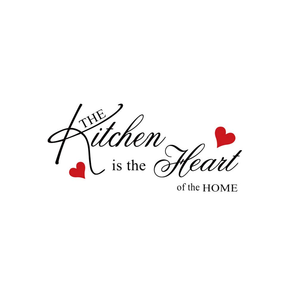The Kitchen is The Heart of The Home Wall Sticker Removable Decal Home Decoration Wall Quote Sticker Art Mural Home Décor Quote DIY