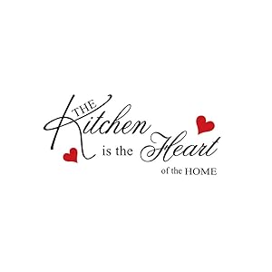 The Kitchen is The Heart of The Home Wall Sticker Removable Decal Home Decoration Wall Quote Sticker Art Mural Home Décor Quote DIY