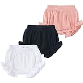 ZFTTZYMX Baby Girls Ruffle Bloomer Shorts Toddler Cute Cotton Linen Panty Diaper Covers
