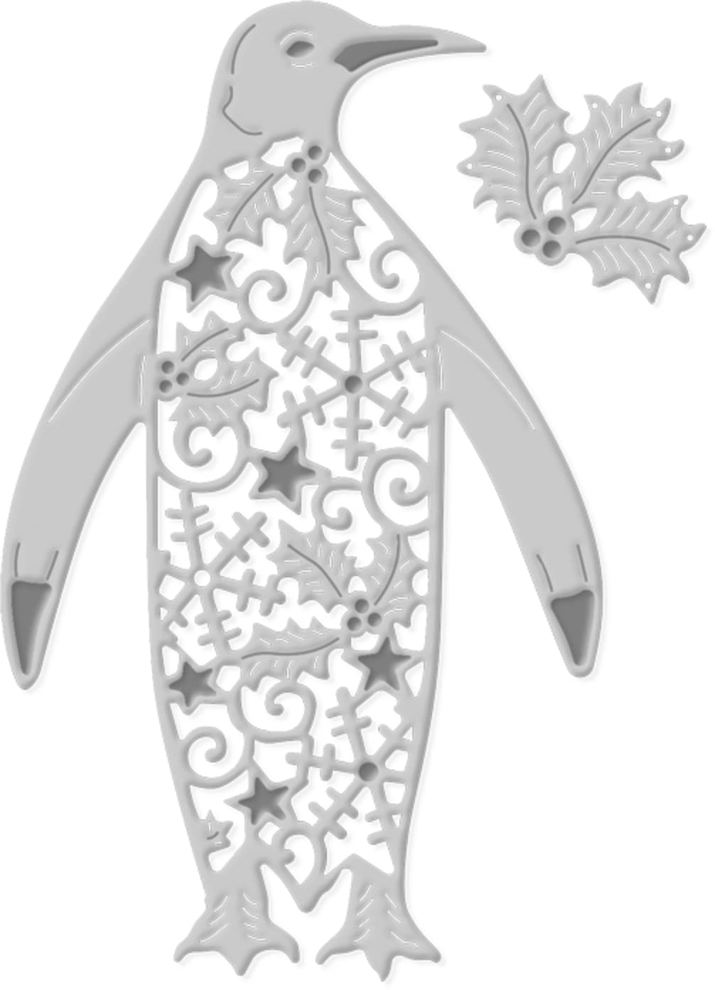 Sweet Dixie Metal Cutting Dies Filigree Penguin SDD599 Silver