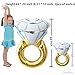 JETTINGBUY 6Pack Balloons Set - 4Pcs Diamond Ring Balloons + Champagne Bottle and Goblet Balloons, for Wedding Anniversary Engagement Bachelorette Party Decorations