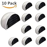 KINGSO Solar Powered Wall Sensor Light Accent Lighting Waterproof 6 LED Practical Acent Lighting For Fence Outdoor Garden Yard Driveway-10 Packs Warm White