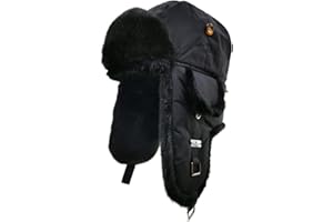 ALKAIDSTAR Fur Winter Trapper Hat,Unisex Taslon Faux Fur Aviator Ski Trapper Trooper Pilot Hat,Snow Eskimo Hat with Ear Flaps