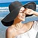 DAFUNNA Women’s Ridge Wide Floppy Brim Sun Hat Beachwear Striped Straw Hat Foldable and Packable (Black)