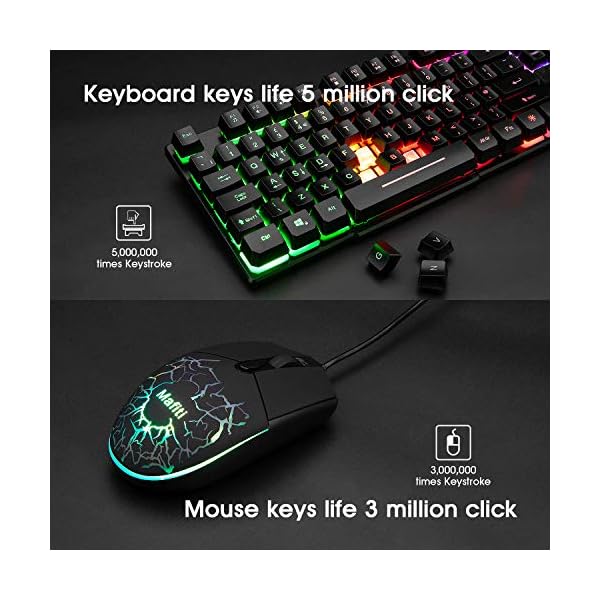 Mafiti-RK101-7-Rainbow-Backlit-Gaming-Keyboard-Mechanical-Feeling-USB-Wired-Gaming-Keyboard-with-Breathing-Light-Mouse-Combo-for-Working-or-Gaming-UK-layout Gaming Keyboard Mouse Set,Mafiti RK101 7 Rainbow Backlit Keyboard with Mechanical Feeling Breathing Light for Working or…