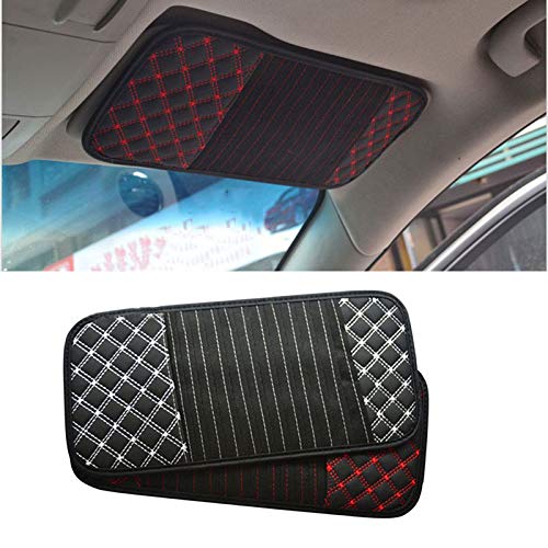 LOZOME Car Sun Visor CD Holder Vehicle Organizer,PU Leather, Auto Interior Accessories 13 Pocket CD, DVDs Storage Case, Registration, Document and Ticket Personal Belonging Storage Pouch Organizer