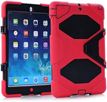 iPad Air Case 9.7 inch, [Kickstand]3in1 Heavy Duty Shock Absorption Rugged Armor Three Layer Hard PC+Silicone Hybrid High Impact Resistant Defender Full Body Protective Cover with Screen Protector