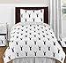 Sweet Jojo Designs Navy and White Woodland Deer Collection Boys Window Valance