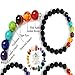 7 Chakra Lava Stone Bracelet, Tiger Eye Gem Beads Tibetan Buddhist Prayer Mala Self Confidence, Holistic with Free Bag (7 Chakra Lava Stone)