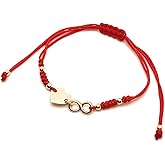TAPPI ACCESSORIES Handmade Red String Bracelet with Gold Heart and Infinity Charm, Adjustable Friendship Bracelet, Love and Forever Symbol Jewelry