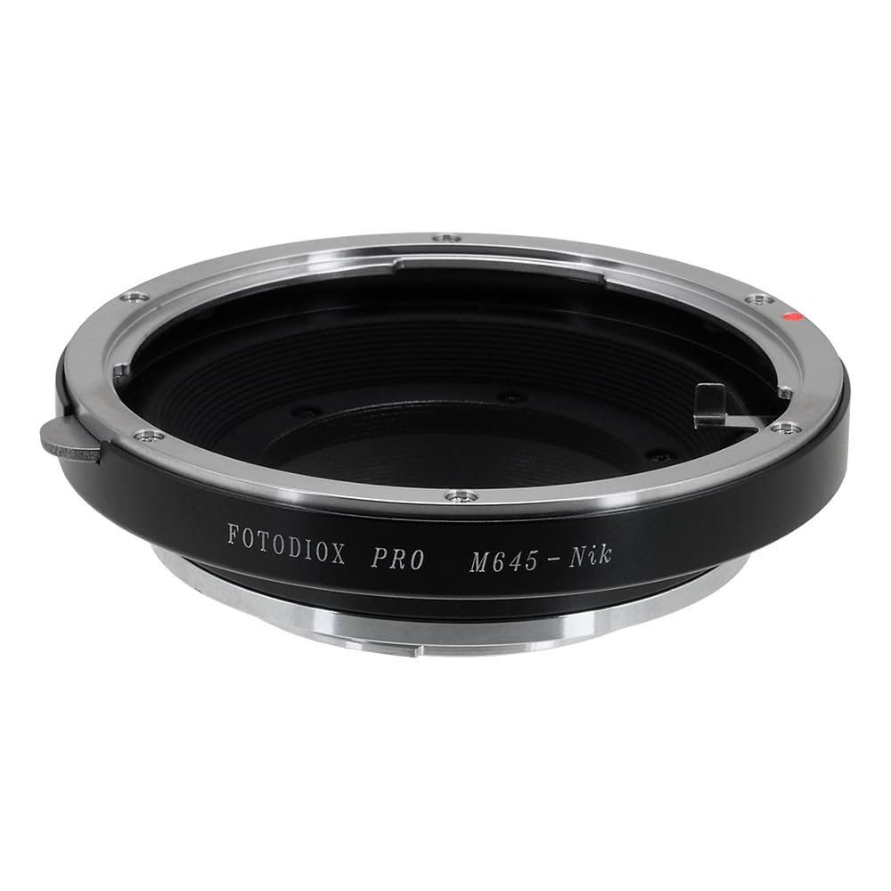 Fotodiox Pro Lens Mount Adapter, Mamiya 645 Lens to Nikon F-Mount Camera - Does NOT work with M645 Digital AF or Phase 1 Lenses