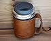 Faux Leather Sleeve with Handle/Travel Mug for Wide Mouth Pint Mason, Canning Jars