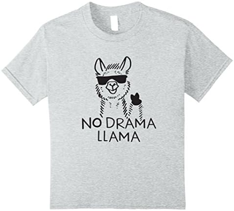 unisex-child No Drama Llama T Shirts Funny Llama T-shirt 10 Heather Grey