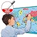 Handy Essentials Kids World Map, Dry Erase Map,Wall Decals [24 x 36 inches]