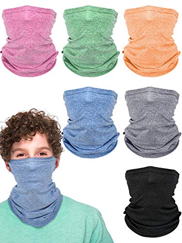 6 piezas niños cuello calentador polaina a prueba de viento transpirable bufanda de la cubierta de la cara
