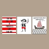 Silly Goose Gifts Yo Ho Pirate Life for Me Children Wall Art Decor Adventure Awaits My Love Prints