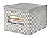 mDesign Soft Fabric Stackable Closet Storage Organizer Holder Box with Clear Window, Attached Hinged Lid - Bedroom, Hallway, Entryway, Closet, Bathroom - Chevron Zig-Zag Print, Large - Taupe/Natural