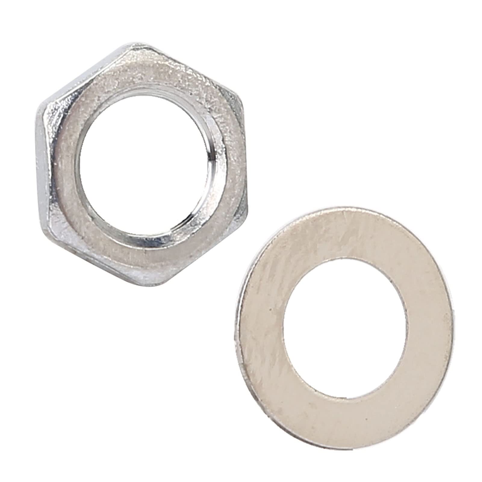 Fafeims 5 Pcs Metal Electric Guitar Hex Nut Washers Bass Guitar Nuts Pad Bass Guitar Jack Socket Parts (M8)