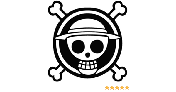 Amazon Com One Piece Luffy Flag Black Sticker Decal Pirate Cartoon Anime Black Sticker Decal Decorative Wall Appliques