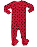Leveret Baby Boys Girls Polka Dots Footed Sleeper Pajama 100% Cotton (3 Years, Red/Black)