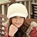 HINDAWI Women Winter Warm Knit Newsboy Hat Wool Snow Caps with Visor, Beige