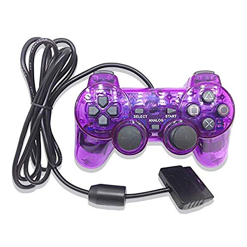 ElementDigital Wired Game Gaming Controller for PS2, Sliver Wired Game Pad Gamepad Console Joypad Controller Joysticks Compatible with PlayStation 2 (PS2 Purple)