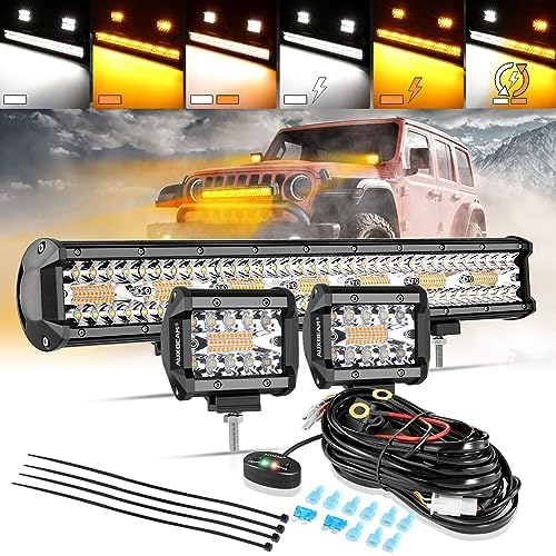 AUXTINGS 52 Inch 132cm 675W Curved LED Light Bar Spot Flood Combo Beam 6000K Triple Row