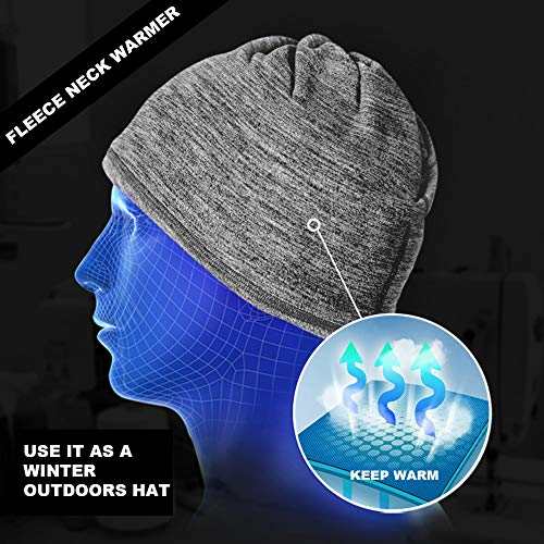 Peicees 4 Pack Soft Fleece Neck Gaiter Warmer Face Mask Hat Snood Scar for Cold Weather Winter Outdoor Sports Ski Snowboard Cycling (4 Pack-Gray+Dark Blue+Brown Red+Lake Green)