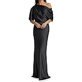Xuzey Mermaid Satin Mother of The Bride Dresses for Women Ruched One Shoulder Formal Evening Gowns