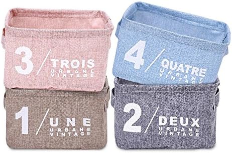 Foldable Storage Bins - 4 Pack - Organizer Basket with Handles for Cosmetics, Books,Clothes Storage,Toy Organizer,Pet Toy Storing,Kids Basket Baby Bin