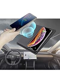 TapTes   Cargador inalámbrico modelo 3, almohadilla de carga de teléfono inalámbrico, accesorios de coche para cualquier dispositivo de teléfono, compatible con todos los dispositivos Tesla M3 excepto el rango estándar