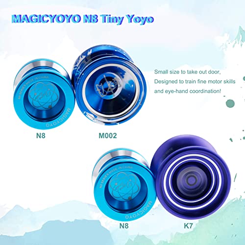 MAGICYOYO N8 Unresponsive Yoyo, Dare to Do Professional Yoyo Aluminum Metal Yoyo Spin Yoyo for Kids Advanced Yoyo Players + Yoyo Glove + Yoyo Holster + 6 Yoyo Strings