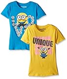 Despicable Me Big Girls' Value Pack T-Shirt Shirts, Blue/Yellow, 12