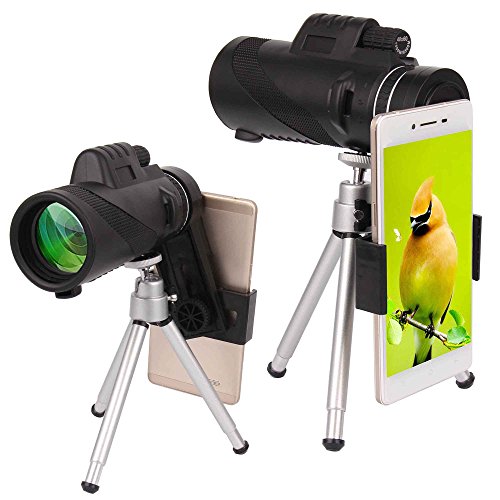 Monocular Dual Focus Optics Zoom 40X60 Single-tube Telescope Waterproof Wide Angle Lens With Tripod For Phone Bird Watching Camping Hiking Hunting Live Concert Surveillance