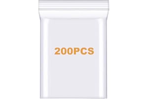 LISM 200 Pack 2" x 2" Thick Small Clear Reclosable Zipper Bags 2.4 Mil Heavy Duty Resealable Zip Jewelry Necklace Earrings Bead Pill Seal Plastic Lock Poly Bags