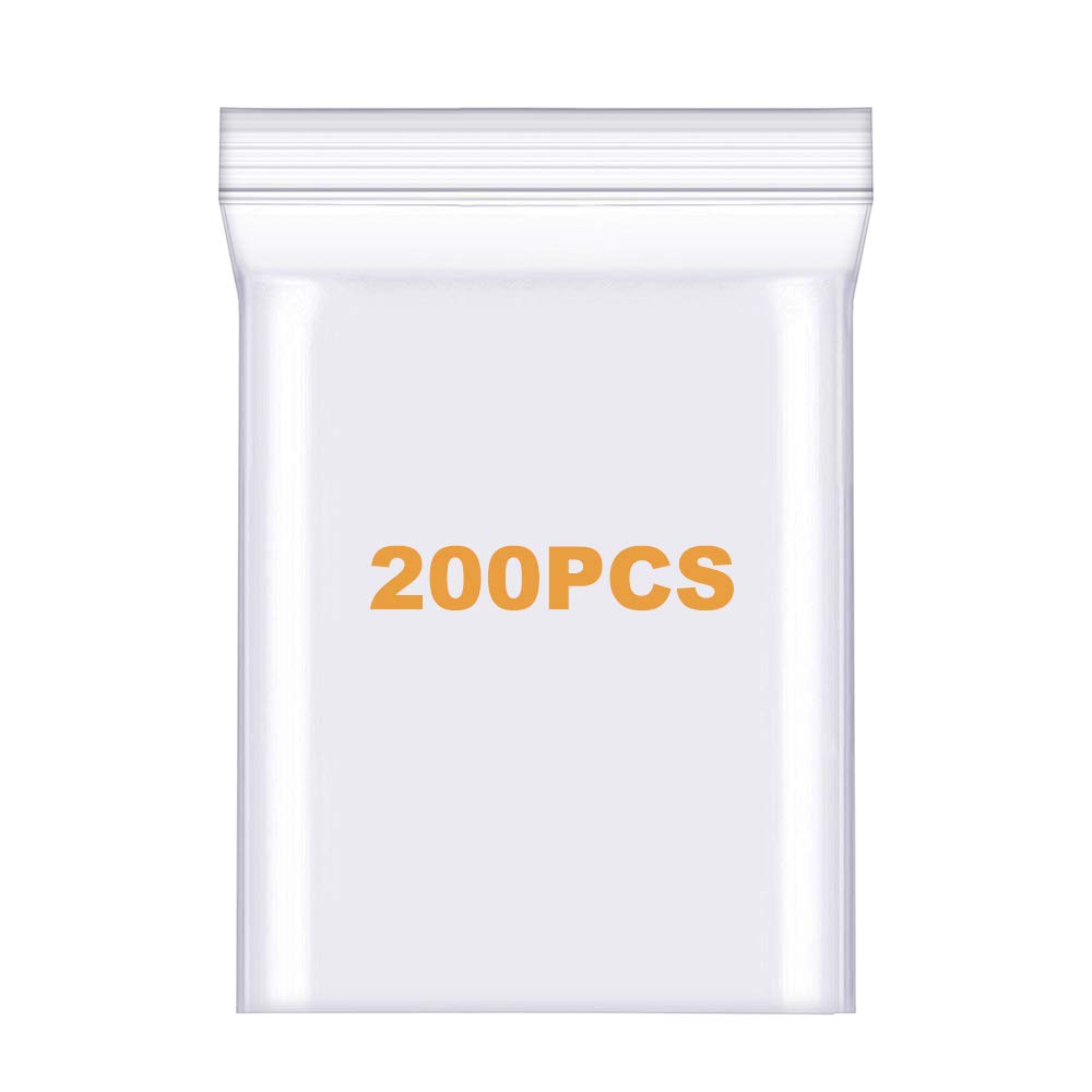 Photo 1 of 200 Pcs 1.5" x 1.5" Thick Small Clear Zip Seal Lock Bag Poly Bags 2.4 Mil Mini Resealable Plastic Zipper Bag