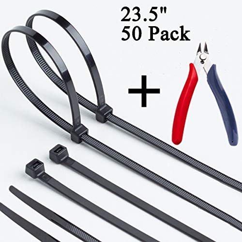 Honyear 24 Inch Cable Zip Ties Heavy Duty (with Wire Cable Cutters