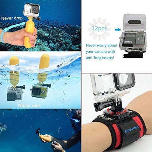SmilePowo 42-in-1 Accessory Kit for GoPro Hero5 Black, Hero5 Session, Hero 4 Silver Black, Hero Session, Accessory Bundle Set for GoPro Hero3+ 3 2 1, SJ Cam Xiaomi