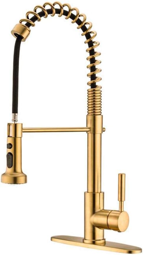 Kitchen Faucet Gold Kitchen Faucet With Pull Down Sprayer Kitchen Faucet Sink Faucet With Pull Out Sprayer Single Handle Copper Kitchen Faucets Amazon Com