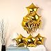 24pcs Star Shape Foil Mylar Balloons,18 Inch Gold Pentagram Balloon For Birthday Party & Wedding Decoration By ZOOYOO.