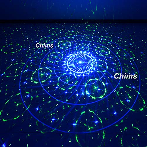 Chims DJ Laser Lights Projector Green Blue Laser with LED 40 Patterns GB Color Remote-control Decoration Lighting System for Family Party DJ Music Show Disco Bar Club Christmas (2 Lens GB 40 Patterns)